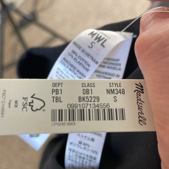 NEW WITH TAGS Madewell Black Stretch Knit Long Sleeve Biker Unitard Small - Picture 7 of 7